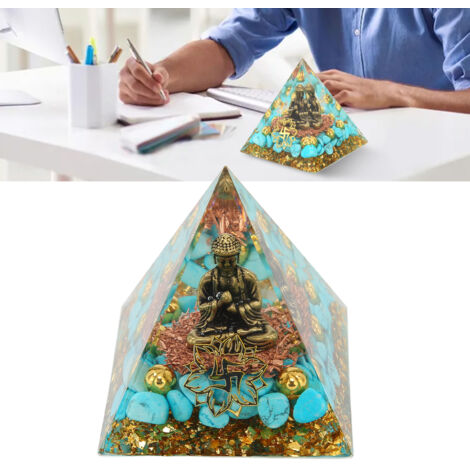 Pyramide Cristal Statue Bouddha Design Délicat Décoratif Puissance Énergétique Yoga Méditation Décoration Bureau Maison Style Zen Art (1/5)