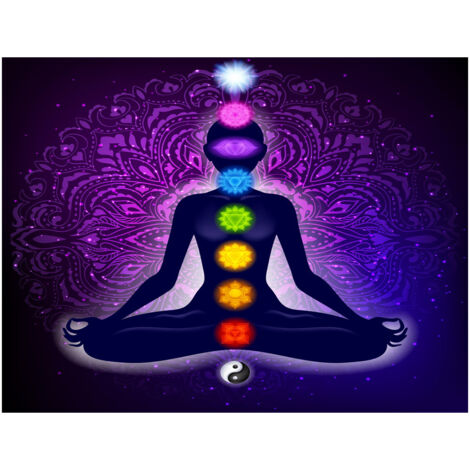Tapisserie Mural Spirituelle Polyester avec Chakras et Mandalas - Décor Ésotérique pour Yoga et Méditation - Multicolore - 3 Tailles (150cm, 180cm, 200cm) (1/5)
