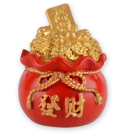 Arbre porte-bonheur à la monnaie en résine - Ornement décoratif Feng Shui de 5cm à 10cm avec écriture chinoise 'Cai' pour la prospérité (1/5)