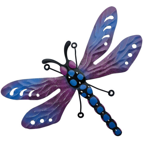 Decor Metal Garden Art Décoration Métal Dragonfly Bee Multicolor Iron 29x22cm 28x23cm (1/5)