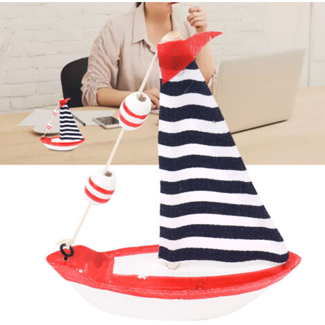 Modèle de Bateau à Voile Décoratif Miniature Bois Pour Décor Bureau et Maison (1/5)