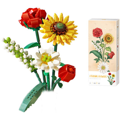 [Jeu de construction] Brique Bouquet Décoration Arrangement floral Éternel ABS Multicolore [DIY Maison]
