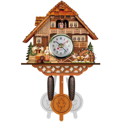Horloge Murale Maison Pendule Décorative Mural en Cadran Doré Grand Trou de Suspension (1/5)
