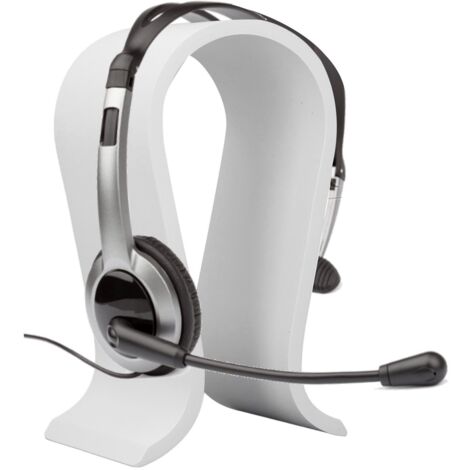 Porte-Casque Bois Blanc (U-Shape) pour Bureau - Support de Casque Blanc Bois Design U-Shape (24,7 cm) (1/5)