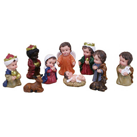 Set de Figures Nativity en Résine pour la Maison avec Personnages et Décoration pour Noël (1/5)