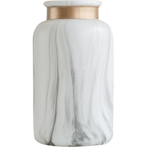 Vase Ceramique Blanche Transfert d'Eau Imprime Marbre pour Decor Maison Bureau Cafe Restaurant Ceramiques Blanche (1/5)