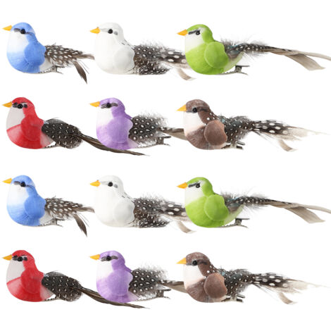 Oiseaux Artificiels [12 PCS] – Décorations Indoor Outdoor avec Plume de Perle pour Performances et Événements Festifs (1/5)