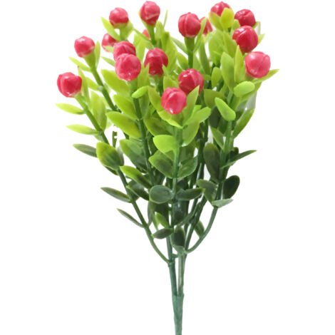 Fleur Artificielle Simulation Grosse Grains de Milan Rouge, Plante Décorative Plastique sans Arrosage pour Pots, Arrangements Floraux Durable (1/5)