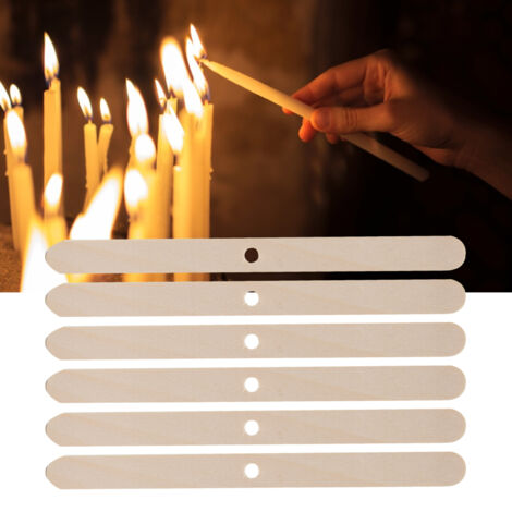 [Accessoires pour Fabrication de Bougies] Wick Centering Device Lot de 50 Supports de Mèche en Bois de Birch Réutilisable 114x10mm Tige Pré-perforée pour Candles (1/5)