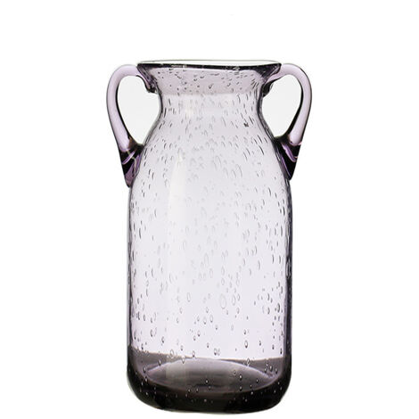 Vase en verre Double Ear Purple Air Bubbles Artisanat décoratif pour centre de table Maison (1/5)