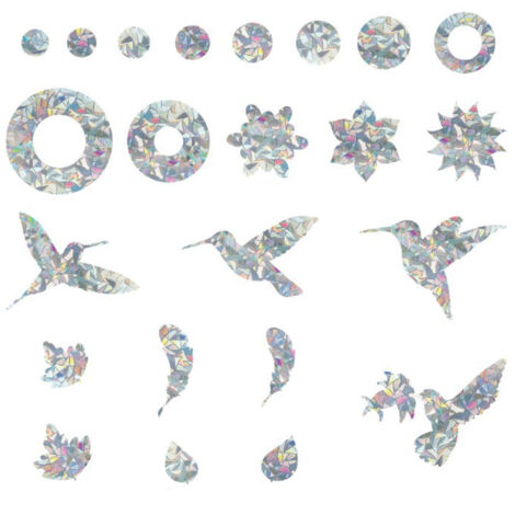 Adhésifs Fenêtre Anticollision PVC Multicolores 50g Décalcomanies Electrostatiques Reutilisables Set 1× (1/5)