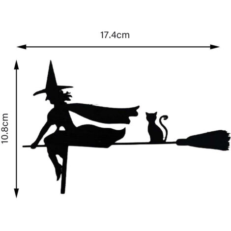 Décorations Halloween - Signe Sorcière et Araignée Bois pour Portes - 2 Pièces en Bois Écologique, Faciles à Installer (33 cm Araignée, 10.8 cm Sorcière) (1/5)