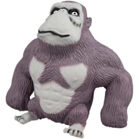 Figurine Gorilla Jouet Latex Mains Douces 15x17x8cm Gris Détaillée et Collectible (1/5)