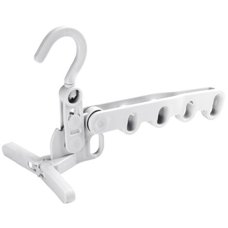 Porte-étendoir Plastique Blanc Suspendu Voyage Hanger Folding 5 Bras (1/5)