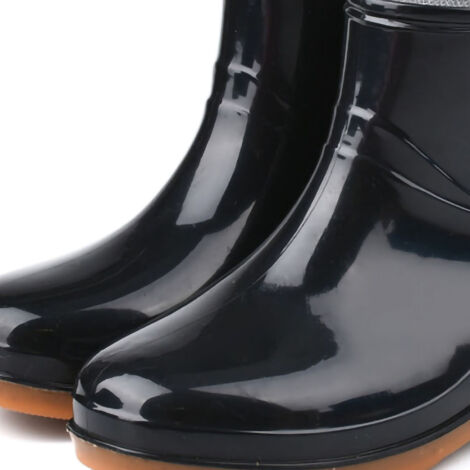 Bottes de Pluie Femme Antidérapantes Courtes Tête Ronde PVC Noir 39 (1/5)