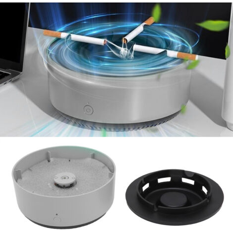 Cendrier Électronique Intelligent Automatique Multifonction Noir Gris Purificateur d'Air Ionique pour Maison (1/5)