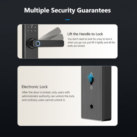 Serrures Digitale Intelligent Sans Clé Serrure à Empreintes Digitales WiFi Tuya avec Application Serrure Connectée à Double Verrouillant Verrouillage pour Maison Bureau Hotel Appartement (1/5)