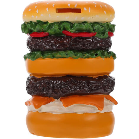 Tirelire pour enfants en forme de hamburger, coin bank, idéal pour collection de monnaie, cadeau pour petits garçons et petites filles