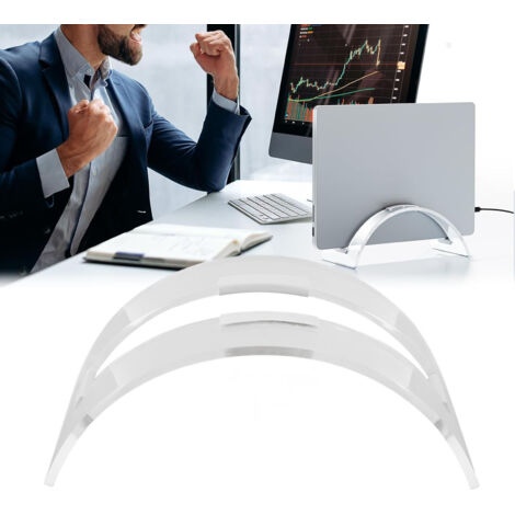 Supports informatique à support en acrylique vertical avec angle d'inclinaison ajustable pour bureau [Support Vertical] + [Premium] + [Série A10] + [Design Invisible et Compatibilité Max] (1/5)