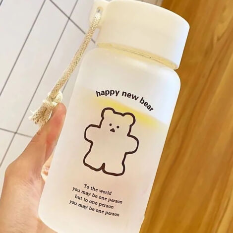 Gourde Isolée pour Enfants,Gourde en PC,400 ml,Impression Cartoon Panda,Poignée Ergonomique,Robuste Anti-Odeur, Parfait pour École et Sport (1/5)