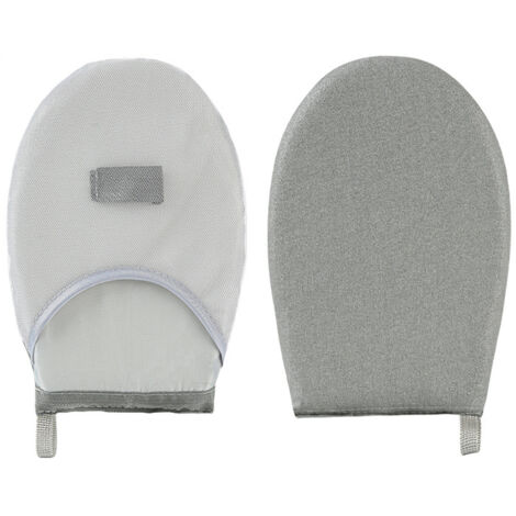 Gant de repassage protecteur anti-vapeur avec boucle pour la protection des mains, résistant à la chaleur - Pointé 25x15cm / Rond 23x15cm, polyester, gris (1/5)