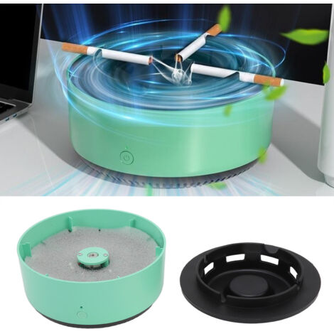 Cendrier Intelligent Auto-Extinguant Purificateur d'Air Multifonction Mini - Noir Vert (1/5)