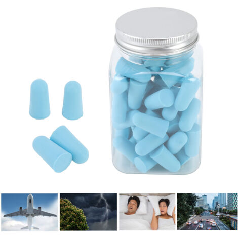 Bouchons d'Oreille Sponge - Lot de 60 Pièces - Soft Sound Blocking - Réduction de Noise pour Noisy Events Blue (1/5)