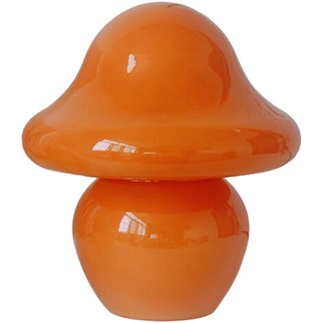 Lampe de nuit Mushroom Luminaire LED verre ceramique retro 18x16cm blanc noir orange rose (1/5)