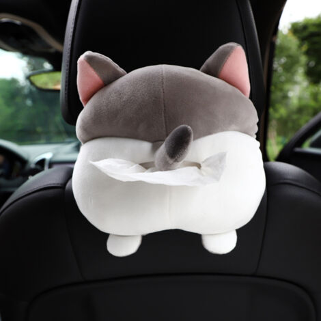 Boîte pour Essuie-tout de Voiture en Peluche Cute Animal, Modèle Plush Organizer avec Doublure Imperméable, 25x25cm Multicolore, 140g (1/5)