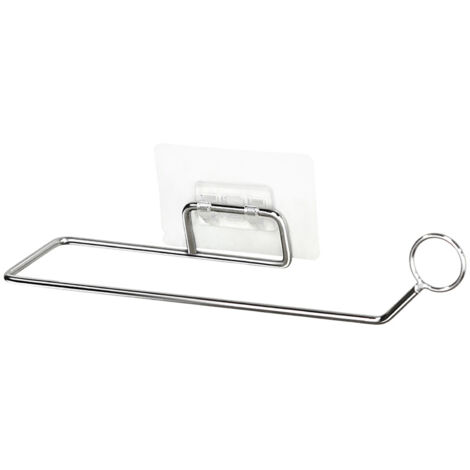 Porte serviettes mural pour cuisine et salle de bain sans installation - Rack distributeur sans perforation en acier inoxydable (1/5)