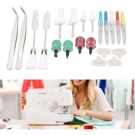 [Kit de nettoyage pour machine à coudre] - [Kit professionnel] - [21 pièces] - Tweezer, screwdriver, seam ripper - Steel, Plastic - 180.00g (1/5)