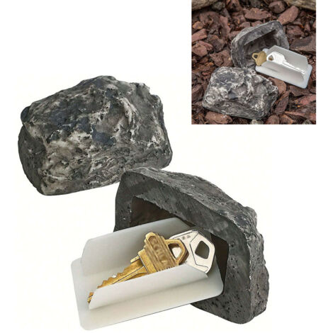 Boîte de Clés Simulée en Pierre Décorative pour Porte d’Entrée - Cache-Clé Étanche Plastique Outdoor 8.3 x 5.7 x 4.5cm - Lot 1 Pièce