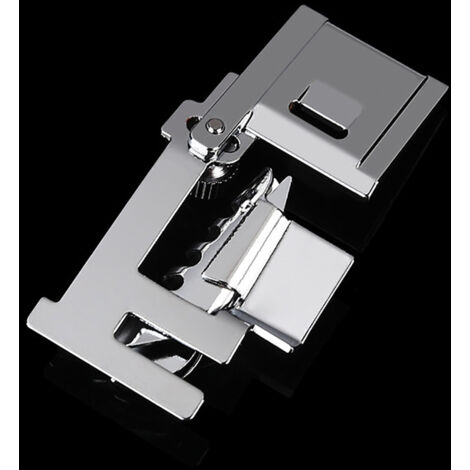 Pied presseur métallique pour machine à coudre familiale avec système d'enroulement de bande biais, compatible avec Singer et Janome (1/5)