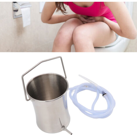 Kit de Douche Lavement - Bidon Inox 2L avec 4 Embouts et Tube 2m pour Détox et Constipation (1/5)