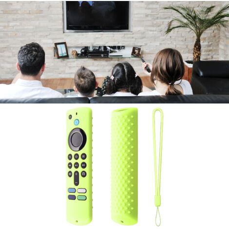 Housse pour Fire TV Stick - Étui silicone antidérapant avec cordon - Fluorescent Vert - 3ème génération (1/5)