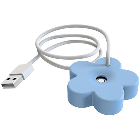 Humidificateur USB Portatif Mini Flower en ABS 48mm - 3 Couleurs (Blanc Rouge Bleu) 1.2m Cordon - 8h Timer Mode Direct Spray (1/5)