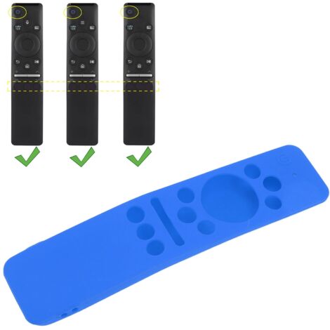 Housse de protection silicone pour télécommande Samsung BN59-01310A/01312/01330X, avec cordon, taille 170x40mm, bleu. (1/5)