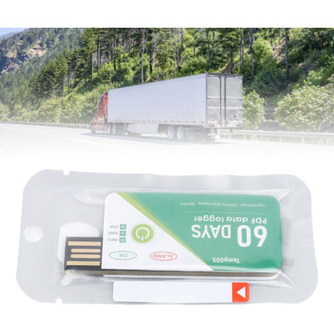 Enregistreur de température USB IP67 imperméable à usage unique - Plage -30°C/+60°C, alarme rapide, stockage 18000 données, rapport PDF automatique