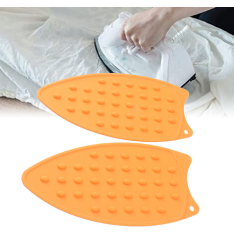 Protège-fer Silicone Thermoresistant 2 Pièces Orange pour Planche à Repasser et Fers à Repasser (1/5)