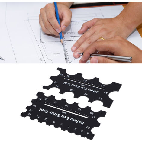 Équipement DIY pour Arts Créatifs - Sizer Tool - [2 outils Mesure] + Pour yeux sécurité acrylique 4-32mm + Pour crochet fabrication poupées
