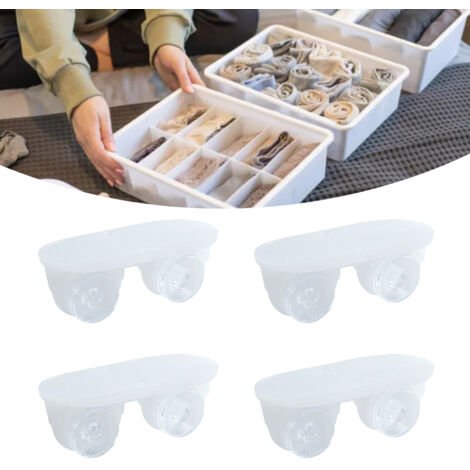 Roulette Adhesive Mini pour Mobilier et Boîtes - Caster Wheels Non Swivel Blanche - 4 Pièces (4.2x2x1.7cm) en Plastique (1/5)