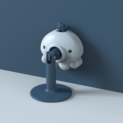Arrêt-porte Silicone Adorable Pieuvre, Silencieux Sans Perçage, Protection Mur et Porte, pour Salle de Bain et Chambre, Bleu (1/5)