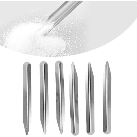 Laboratory Spatula Set Kit 6Pcs Stainless Steel Double Heads Rounded Pointed Ends Curved Scoop Classroom Tool (1/5)