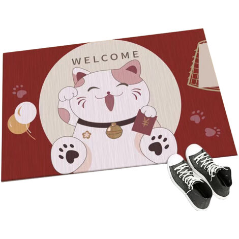 Paillasson Crystal Velvet Rouge Anti-Slip 40x60cm - Absorbant et Facile à Nettoyer pour Entrée (1/5)