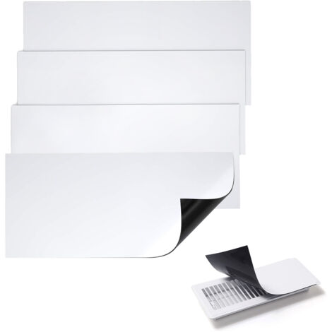 Couvercle de Vent Magnétique Flexible [4 pièces] Couverture Blanche Réutilisable Isolant pour Air et Son - Lot de 4 pour Climatisation et Insulation Acoustique (30x14cm & 40x20cm, Magnétique Souple) (1/5)