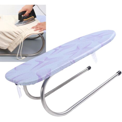 Planche à repasser compacte pliable avec housse en coton - Table à repasser portable résistant à la chaleur en acier inoxydable pour dortoir et camping-car - Stable, multifonctionnelle et facile à sto (1/5)