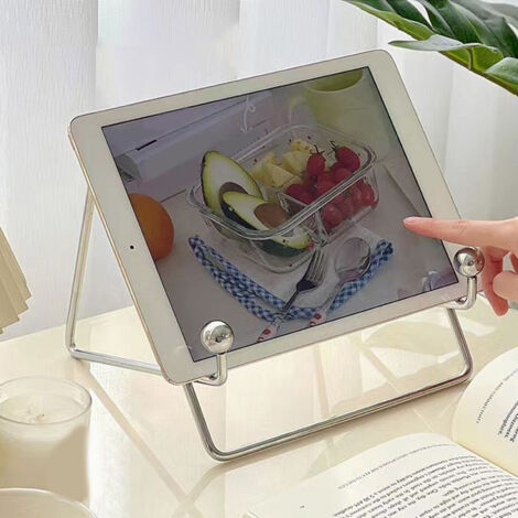 Support de Tablette de Bureau Multifonction en Acier Inoxydable, Support de Tablette Minimaliste et Robust pour Livre, Lecteur et Tablette (1/5)