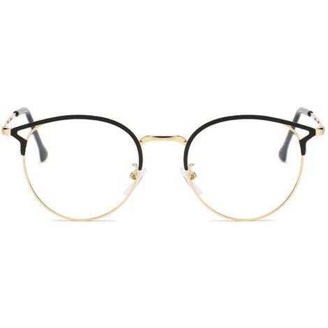 Lunettes Anti-Fatigue Optiques pour Ordinateur et Gaming à Monture Demi-Cercle et Oreilles de Chat Photochromiques Bloqueuses de Lumière Bleue 3 Couleurs (Gold/Silver/Black) (1/5)