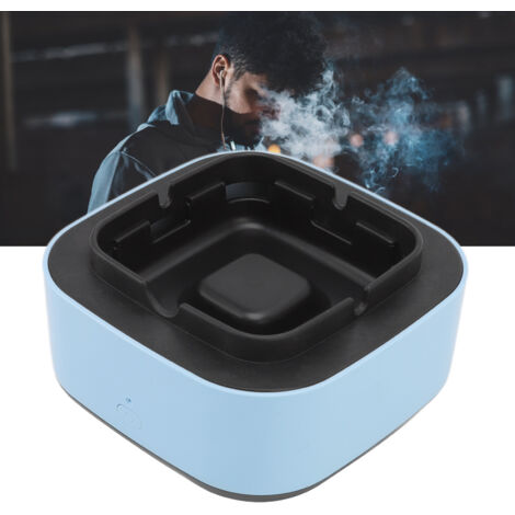Cendrier Anti-Fumée Multifonction avec Purificateur Ionique Pour Domicile Bleu ABS 13x13x7cm Batterie AA 278g (1/5)