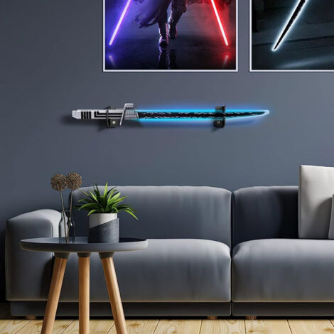 Porte-sabre Samurai Montage Horizontal Mur Acrylique Rack Arme Support Plaque 2 Bras Vis Expansion Noir (1/5)